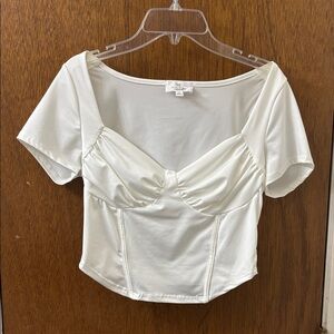 White Women's Corset Crop Top